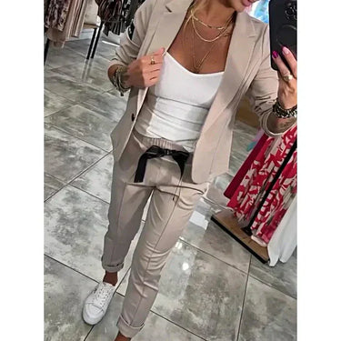 Women’s Casual Blazer & Pants Set (2-Piece Outfit)