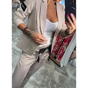 Women’s Casual Blazer & Pants Set (2-Piece Outfit)